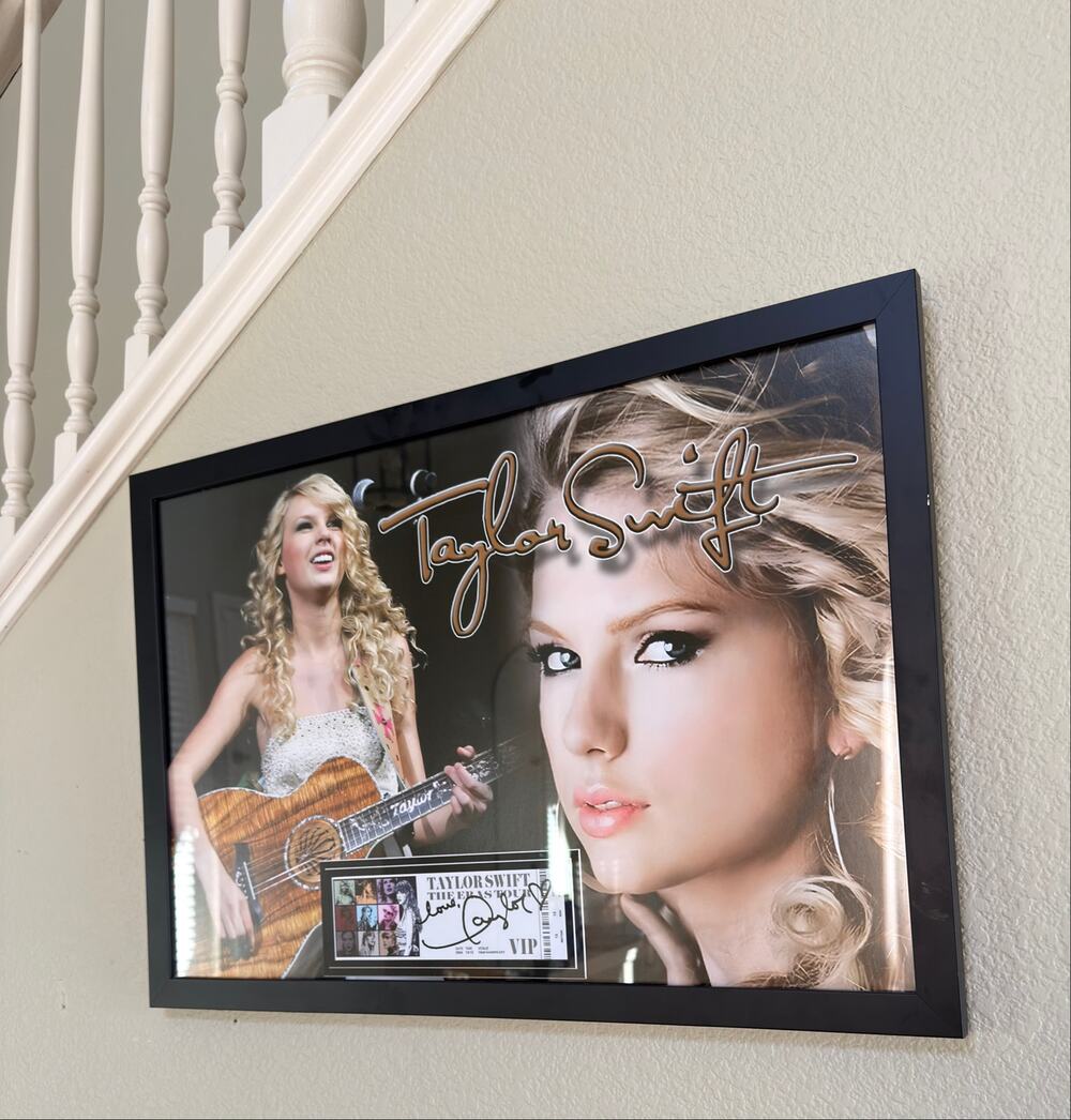 Taylor Swift Framed Wall Art Eras Tour VIP Ticket Music Memorabilia 25 W x 17 H